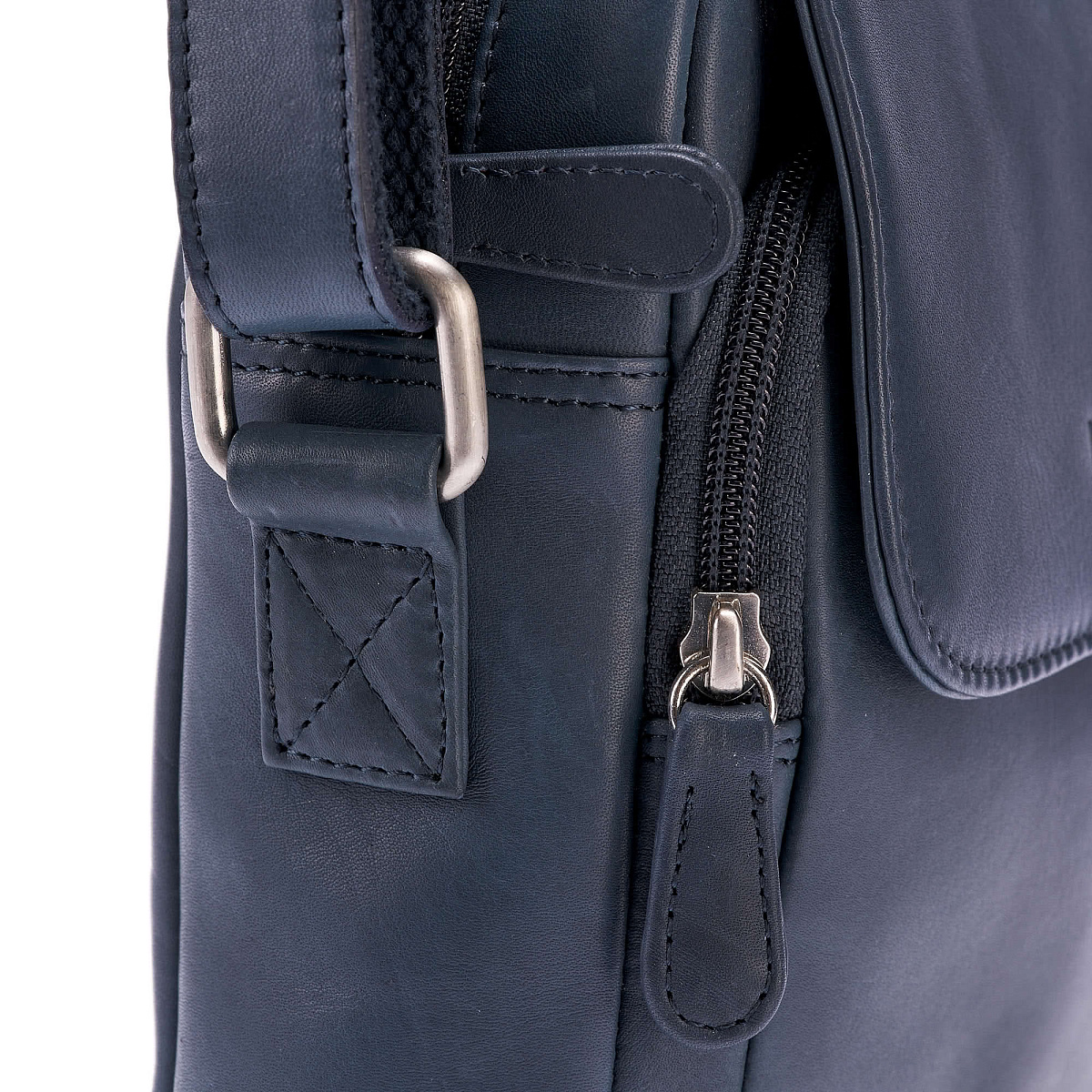 Сумка через плечо Dr.Koffer из натуральной кожи синяя