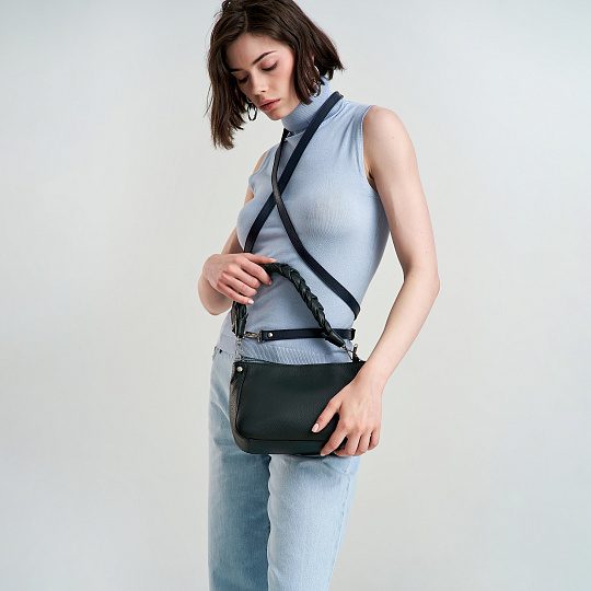 Женская сумка Dr. Koffer из натуральной кожи зеленая