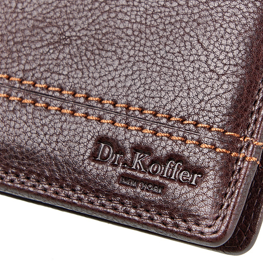 Портмоне Dr.Koffer из натуральной кожи коричневое