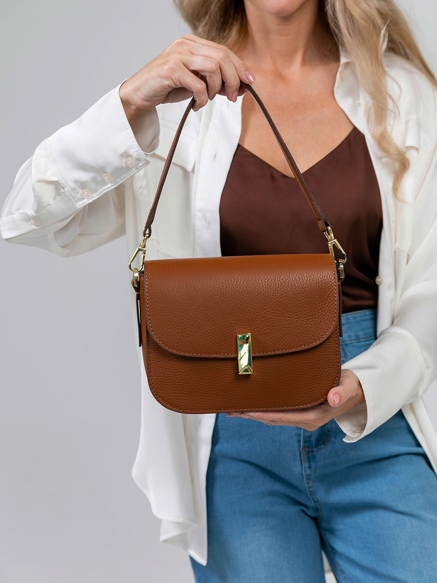 Женская сумка Dr.Koffer из натуральной кожи коричневая