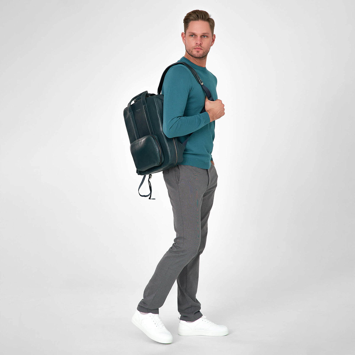 Рюкзак Dr.Koffer из натуральной кожи синий