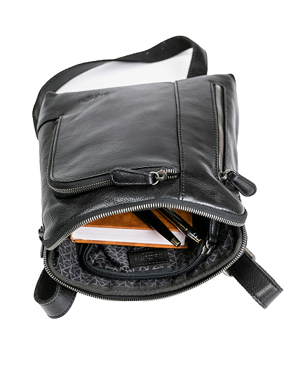 Сумка через плечо Dr.Koffer из натуральной кожи черная