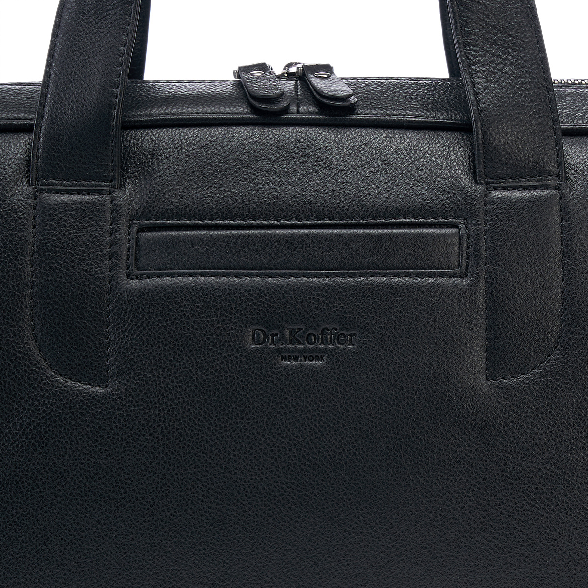 Деловая сумка Dr.Koffer из натуральной кожи черная