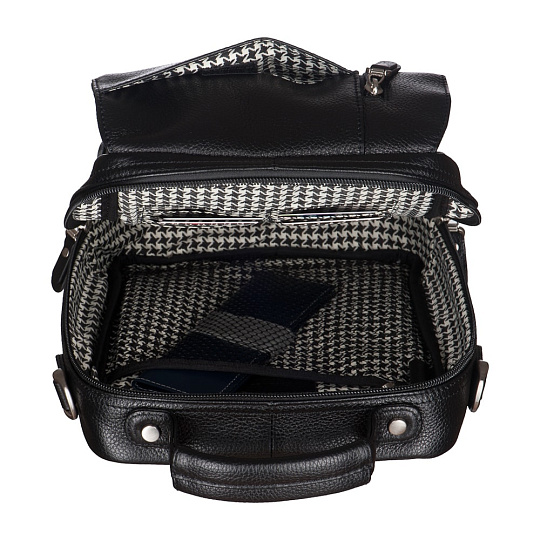 Черная кожаная сумка небольшого размера Dr.Koffer M402257-220-04