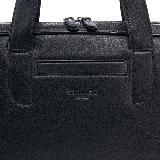 Деловая сумка Dr.Koffer из натуральной кожи черная