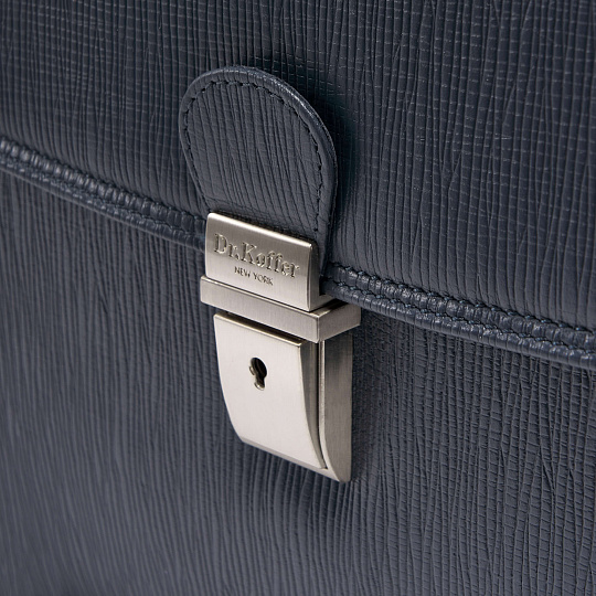 Портфель Dr.Koffer из натуральной кожи синий