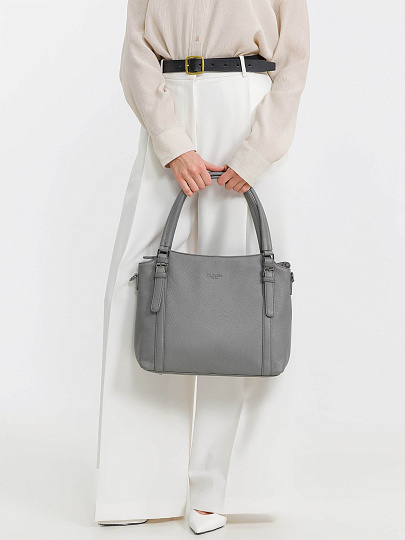 Женская сумка Dr.Koffer из натуральной кожи серая