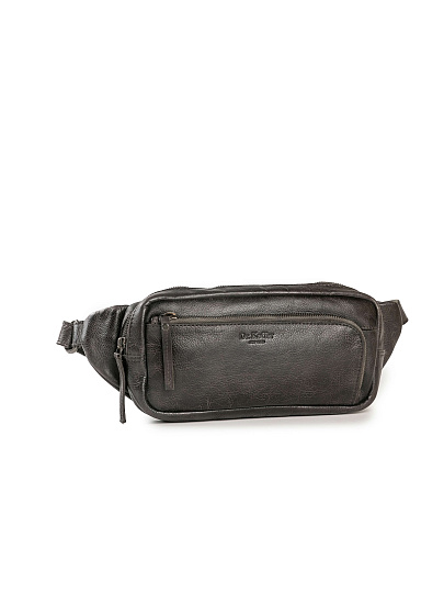 Сумка на пояс Dr. Koffer из натуральной кожи темно-серая