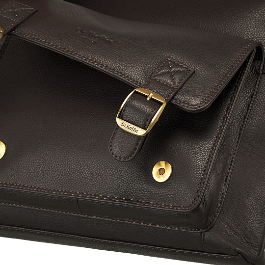 Сумка через плечо Dr.Koffer из натуральной кожи коричневая