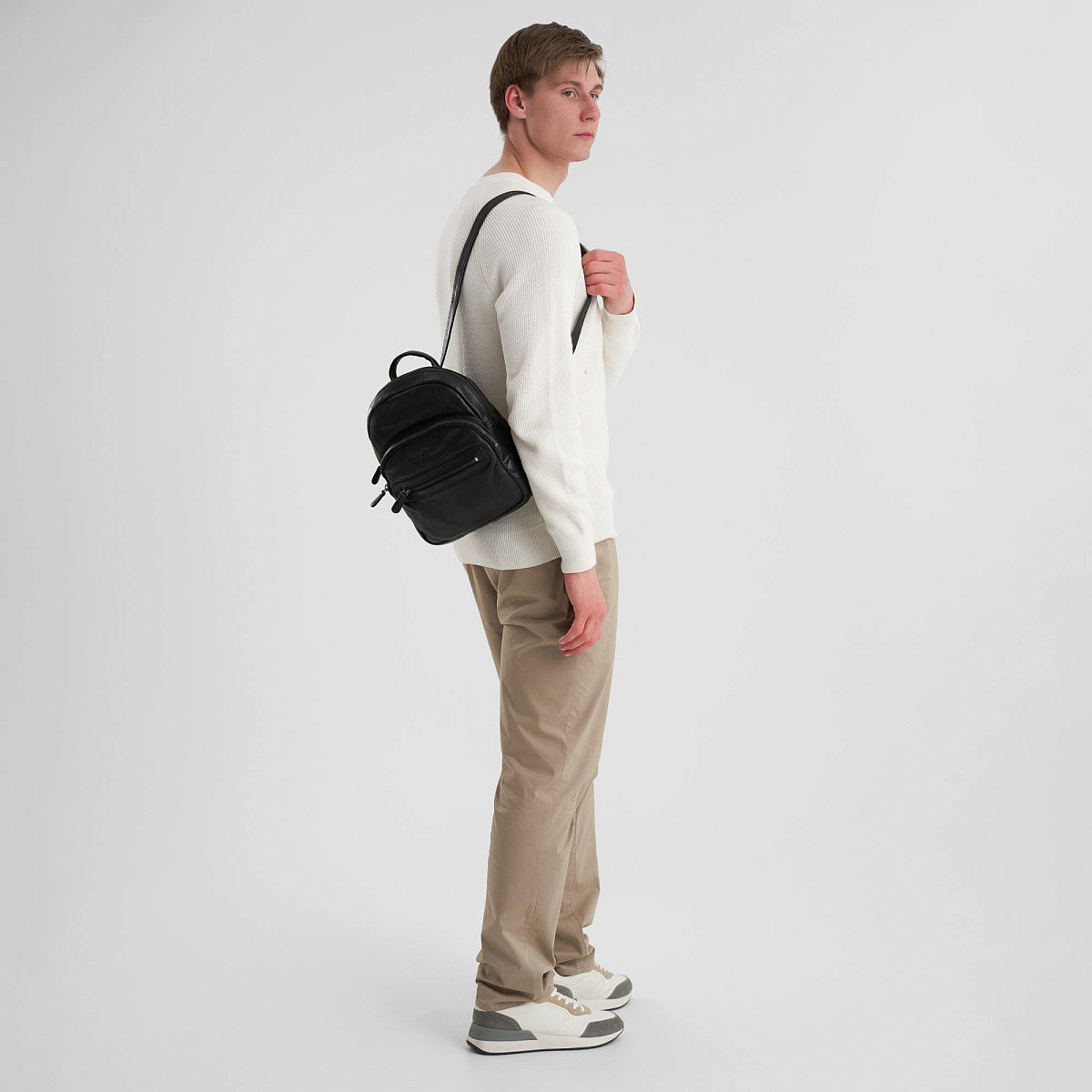 Рюкзак Dr.Koffer из натуральной кожи черный