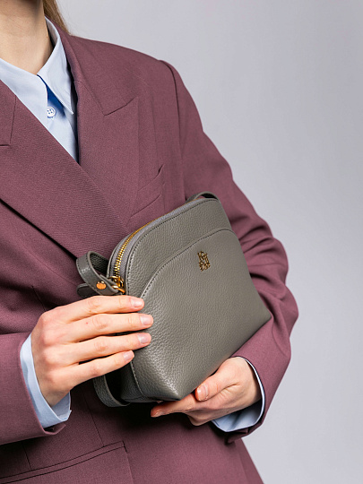 Женская сумка Dr. Koffer из натуральной кожи серая