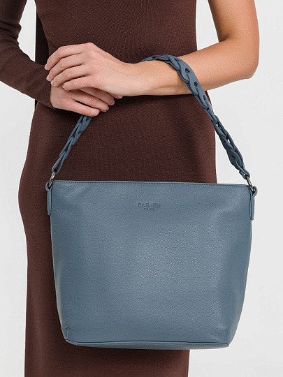 Женская сумка Dr.Koffer из натуральной кожи голубая