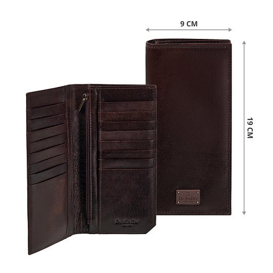 Портмоне Dr.Koffer из натуральной кожи коричневое