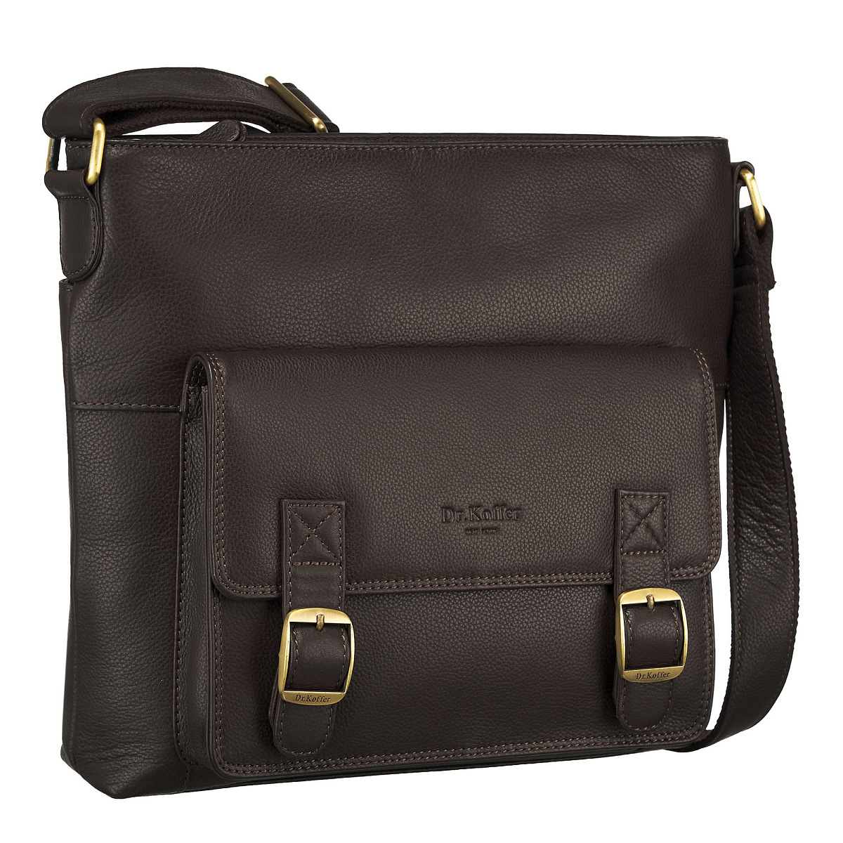 Сумка через плечо Dr.Koffer из натуральной кожи коричневая