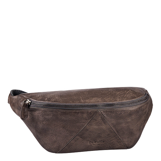 Сумка на пояс Dr. Koffer из натуральной кожи серая