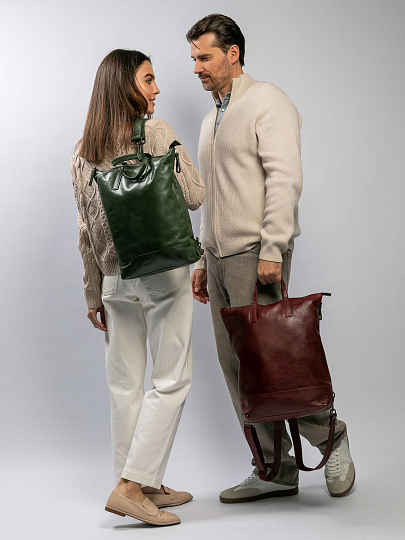 Рюкзак Dr.Koffer из натуральной кожи зеленый