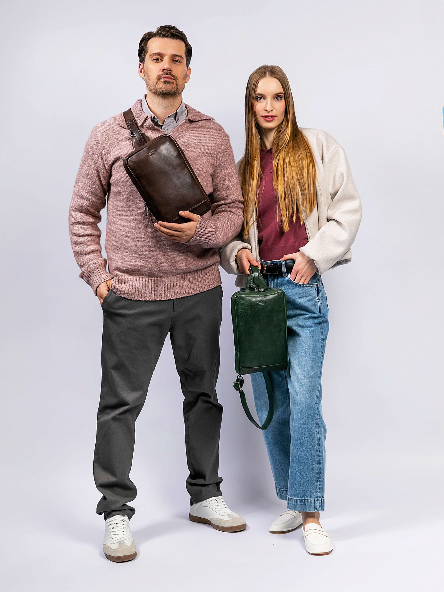 Рюкзак Dr. Koffer из натуральной кожи зеленый