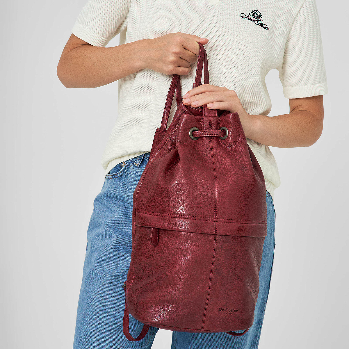 Рюкзак Dr.Koffer из натуральной кожи бордовый