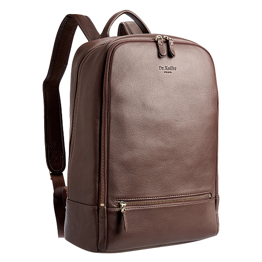 Рюкзак Dr.Koffer из натуральной кожи темно-коричневый