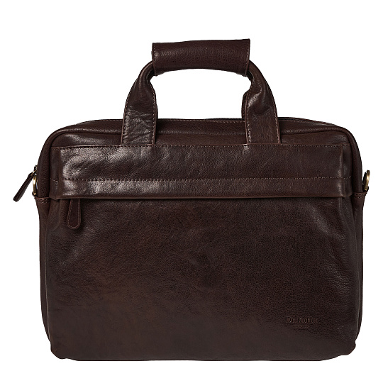 Деловая сумка Dr.Koffer из натуральной кожи темно-коричневая