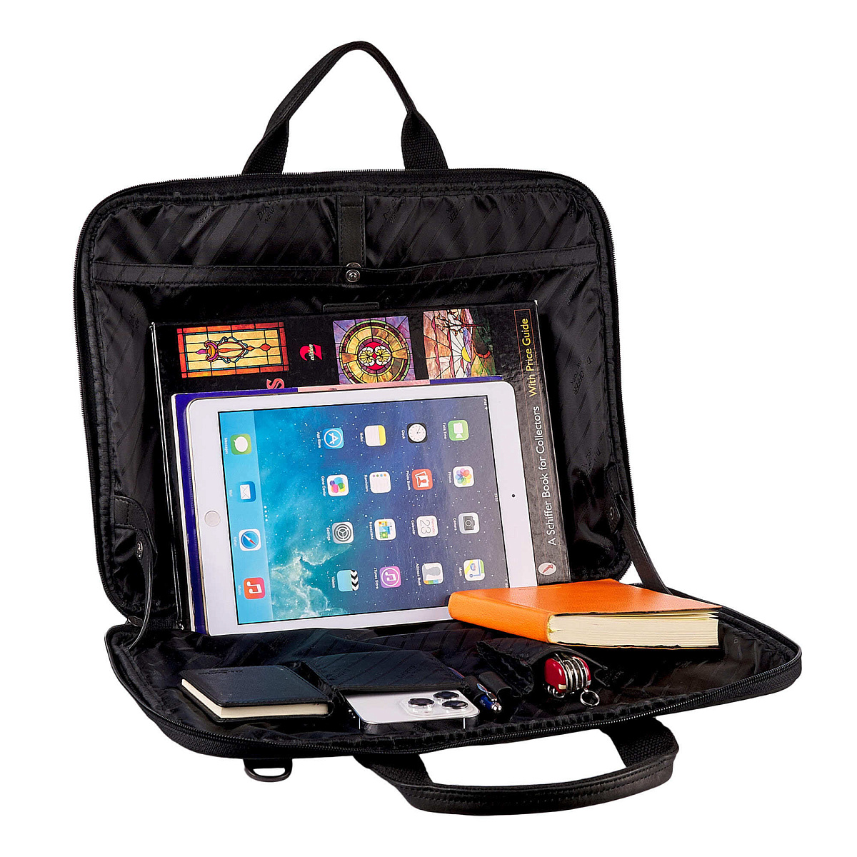 Деловая сумка Dr.Koffer из натуральной кожи черная