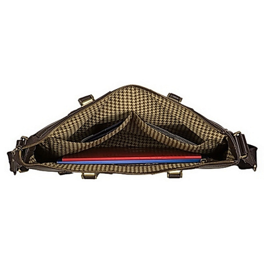 Деловая сумка Dr.Koffer из натуральной кожи темно-коричневая