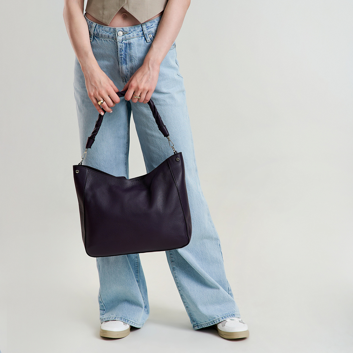 Женская сумка Dr. Koffer из натуральной кожи фиолетовая