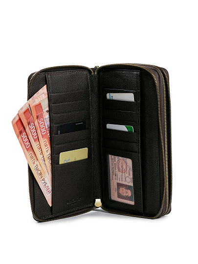 Портмоне Dr.Koffer из натуральной кожи коричневое