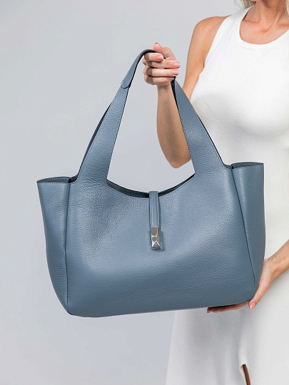 Женская сумка Dr.Koffer из натуральной кожи серая