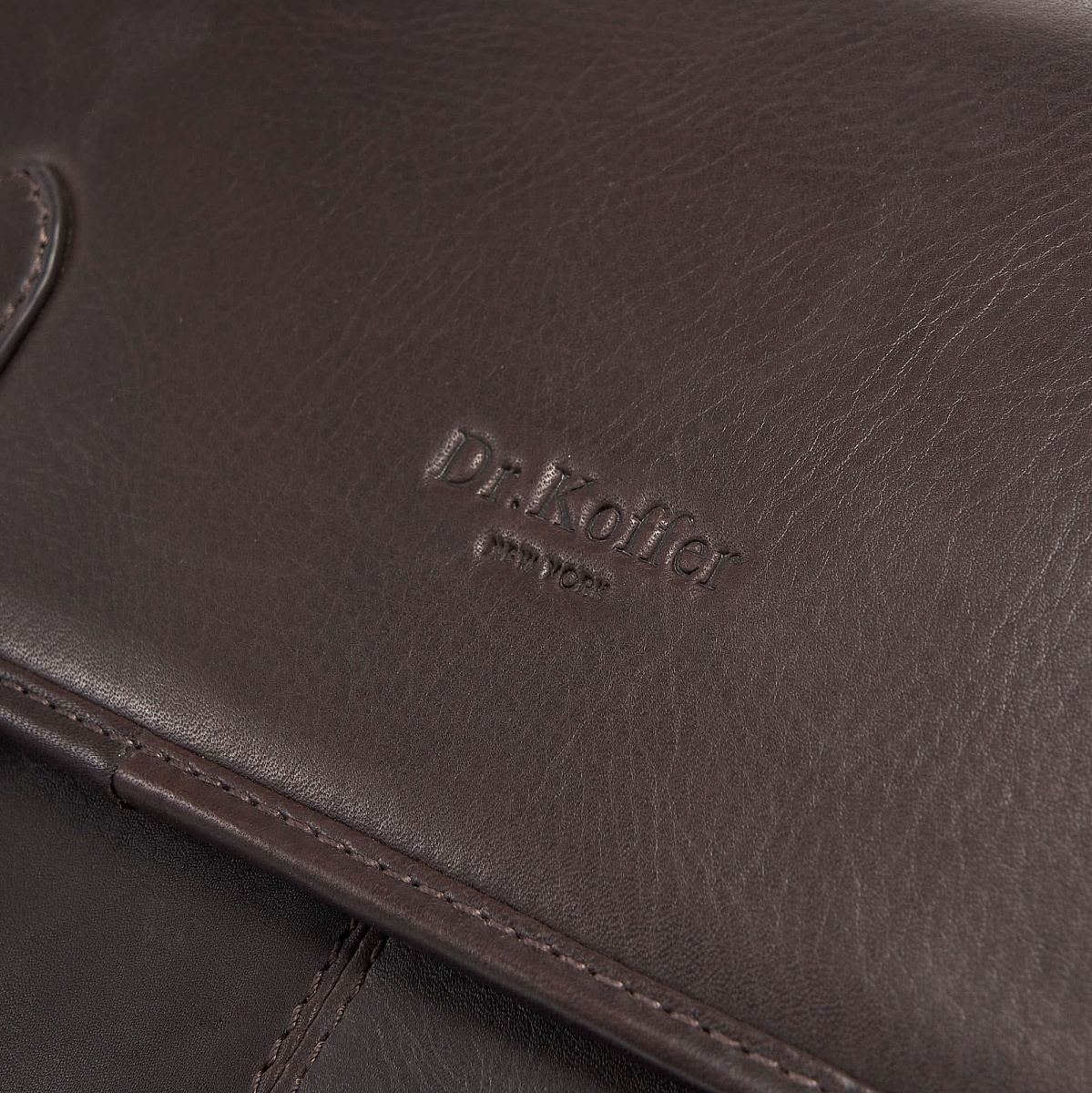 Портфель Dr.Koffer из натуральной кожи темно-коричневый