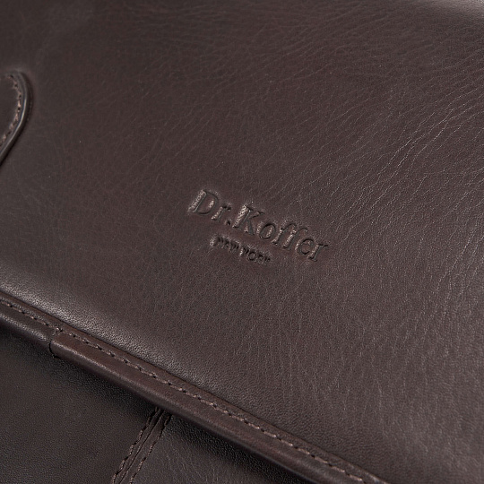 Портфель Dr.Koffer из натуральной кожи темно-коричневый