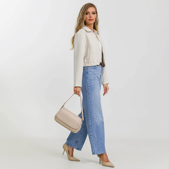 Женская сумка Dr. Koffer из натуральной кожи бежевая