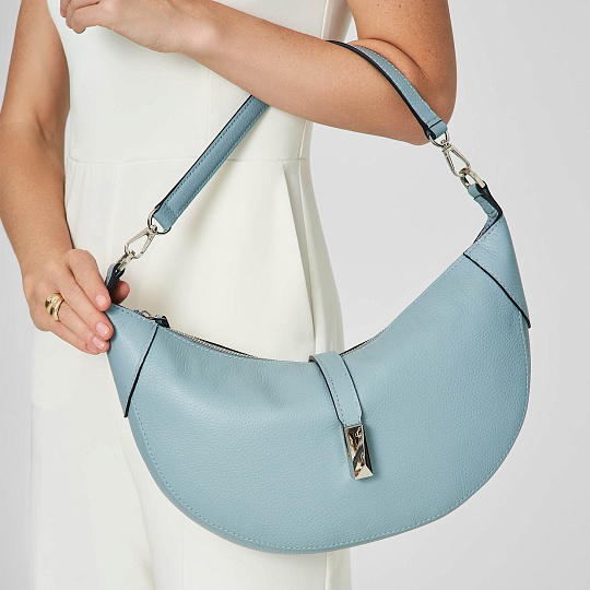 Женская сумка Dr. Koffer из натуральной кожи голубая