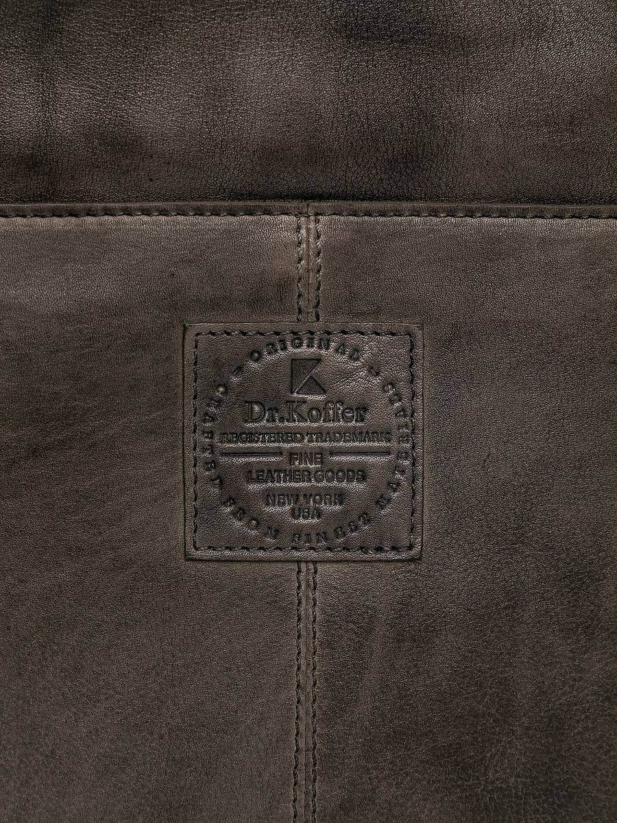 Сумка через плечо Dr.Koffer из натуральной кожи серая