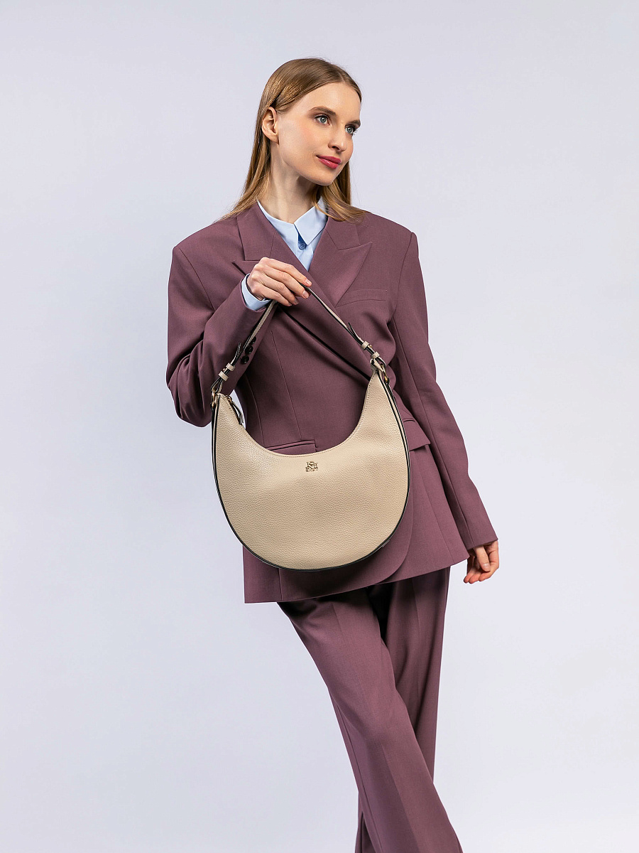 Женская сумка Dr. Koffer из натуральной кожи бежевая