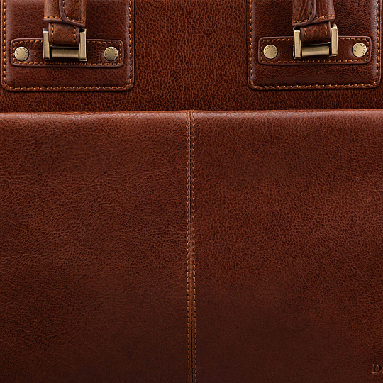 Деловая сумка Dr.Koffer из натуральной кожи коричневая