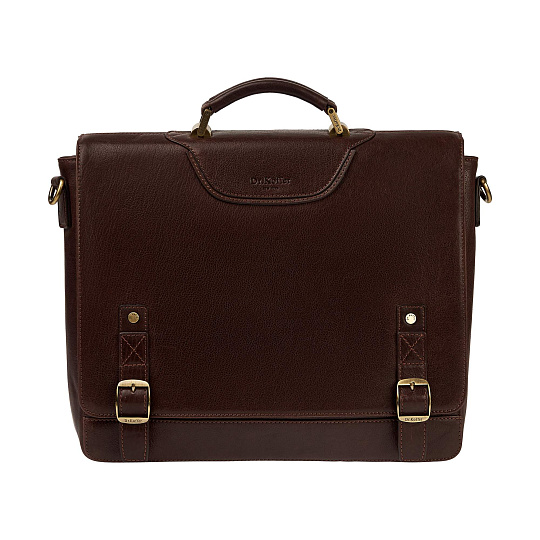 Портфель Dr.Koffer из натуральной кожи темно-коричневый