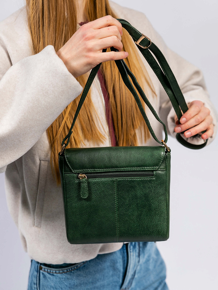 Женская сумка Dr. Koffer из натуральной кожи зеленая