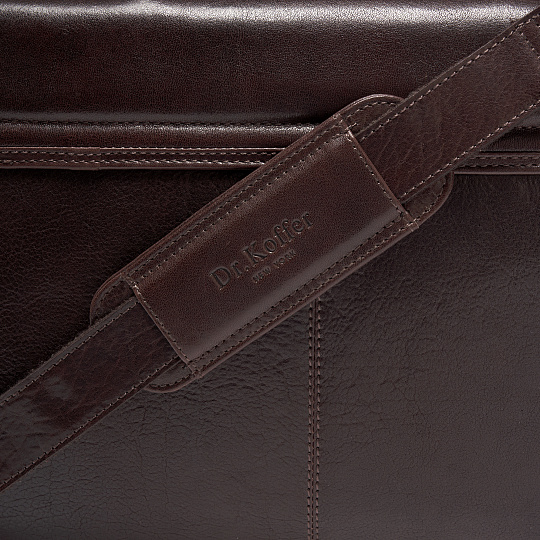 Портфель Dr.Koffer из натуральной кожи темно-коричневый