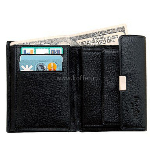Портмоне Dr.Koffer из натуральной кожи черное