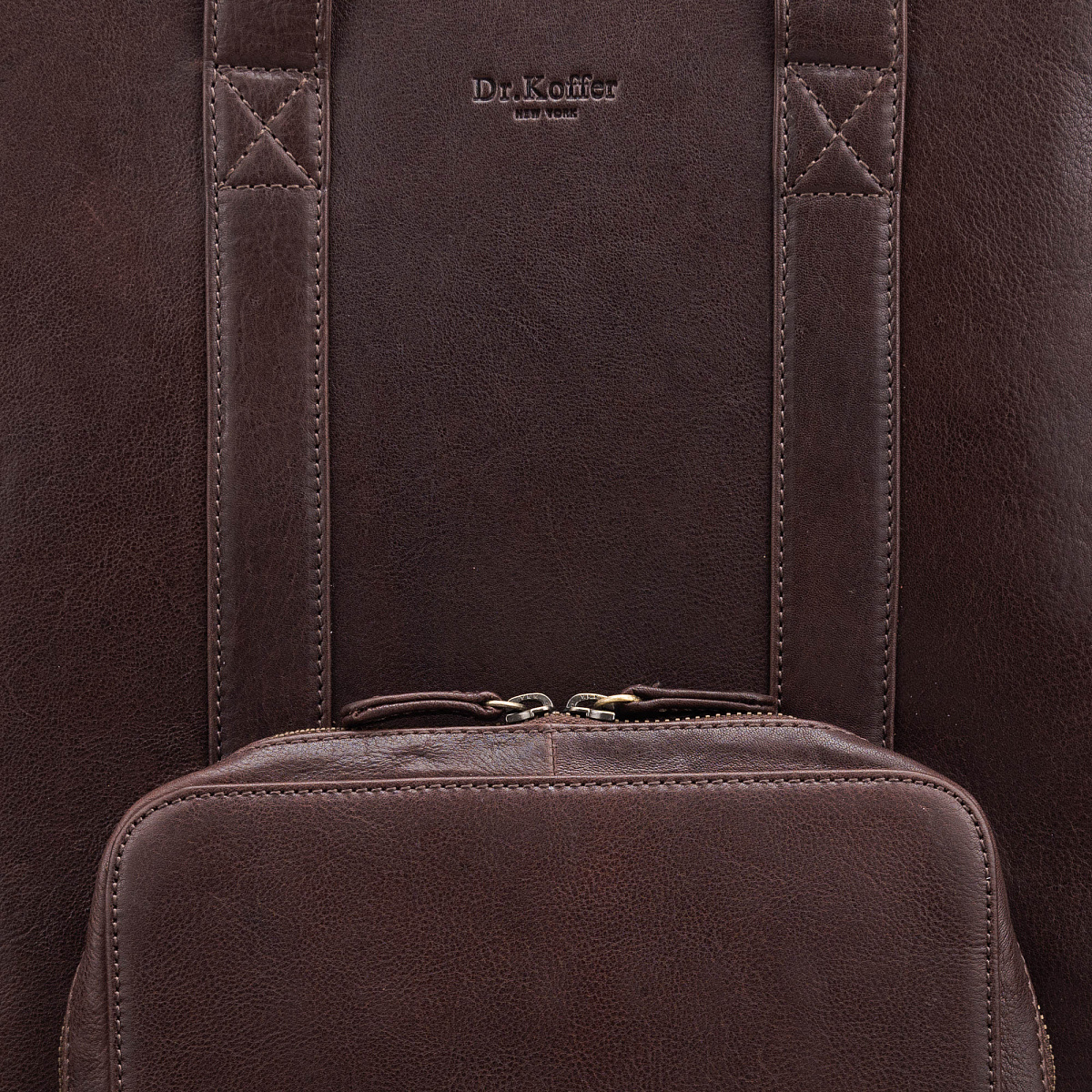 Рюкзак Dr.Koffer из натуральной кожи темно-коричневый