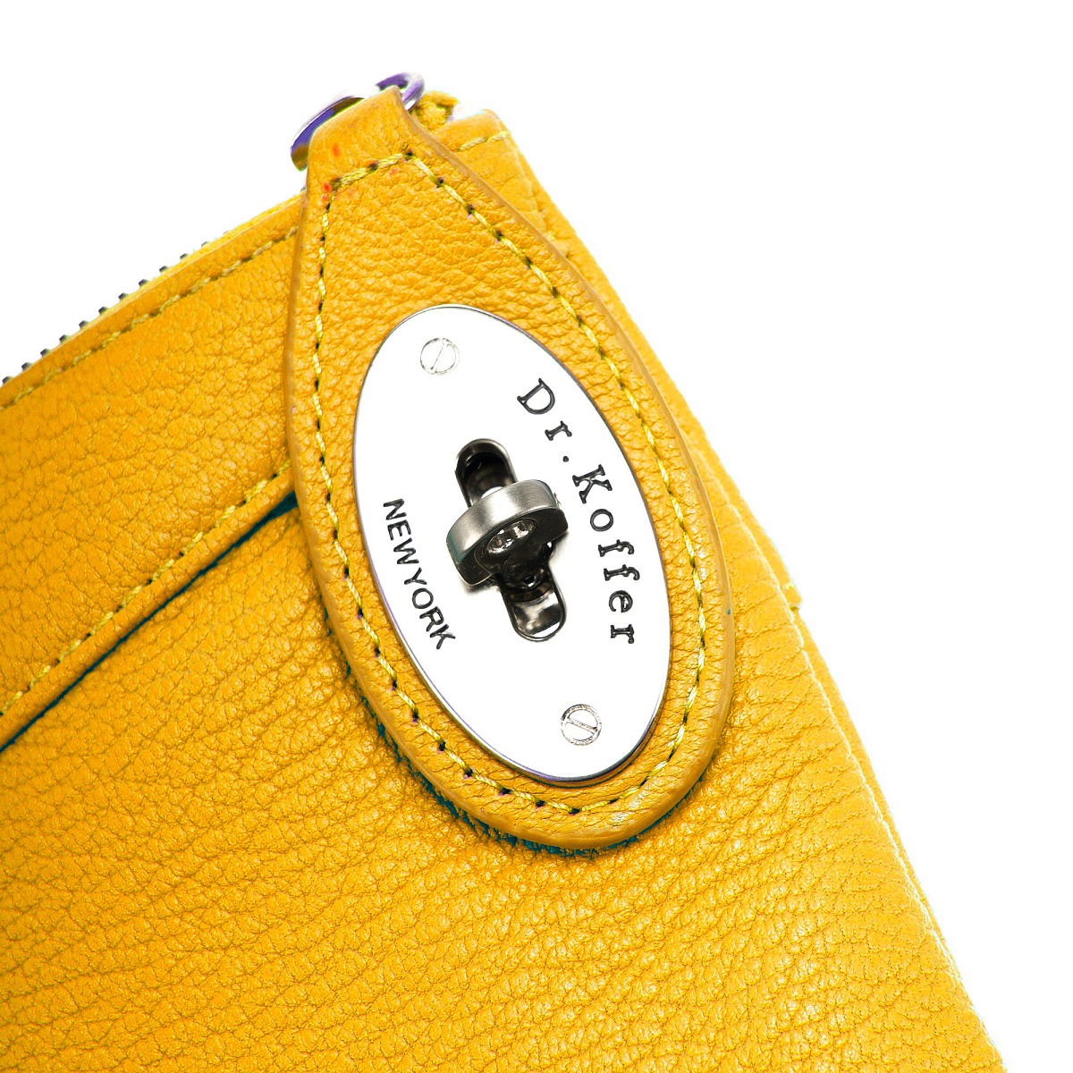 Сумка через плечо Dr.Koffer из натуральной кожи желтая