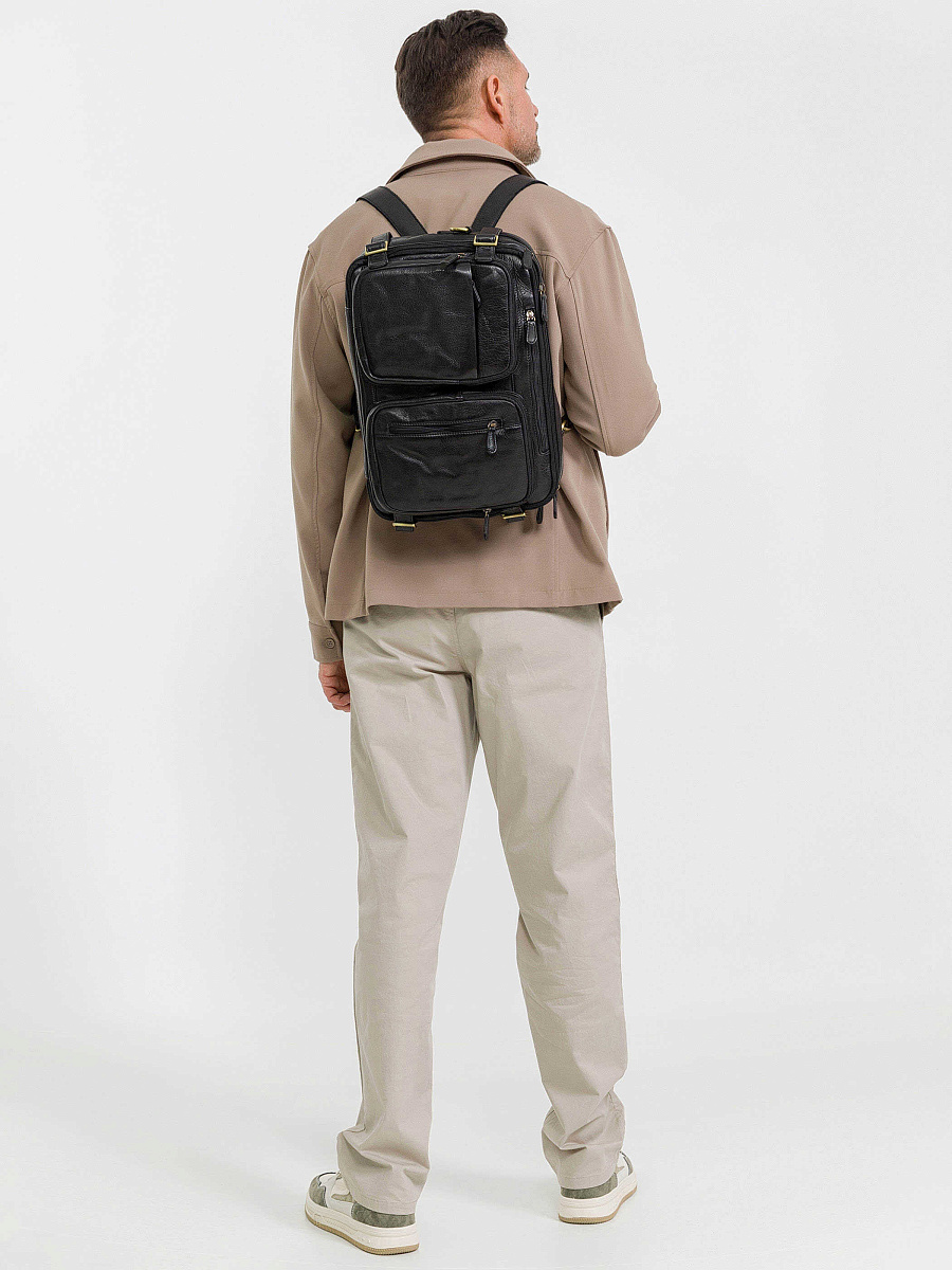 Деловая сумка Dr.Koffer из натуральной кожи черная