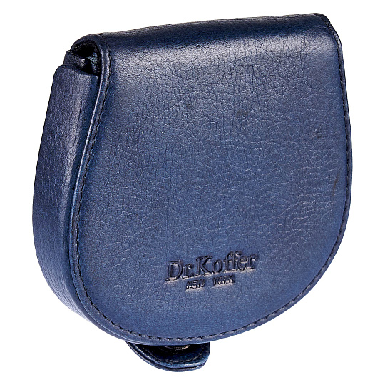 Монетница Dr.Koffer из натуральной кожи синяя