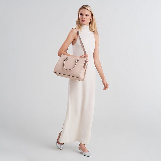 Женская сумка Dr. Koffer из натуральной кожи бежевая