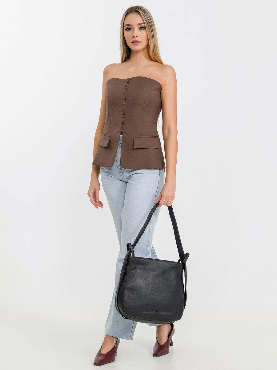 Женская сумка Dr.Koffer из натуральной кожи чёрная