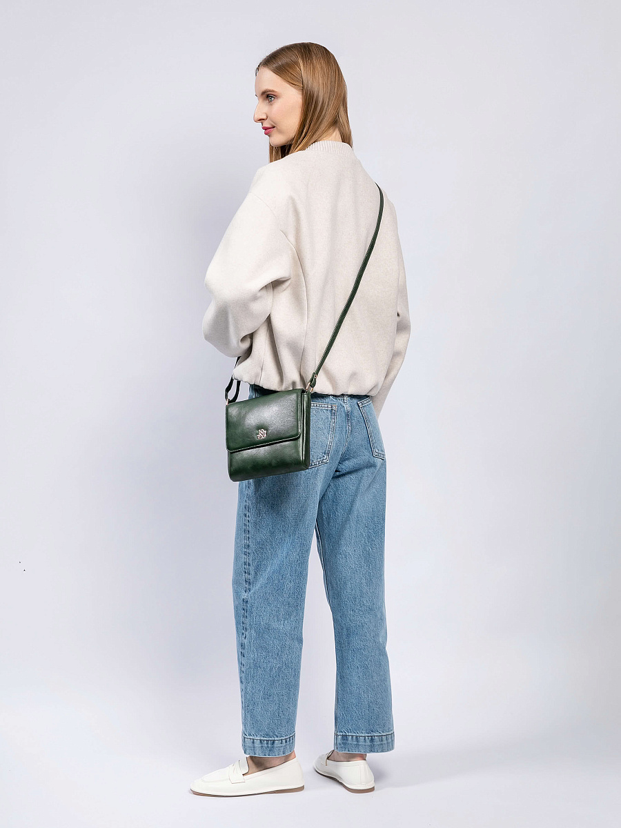 Женская сумка Dr. Koffer из натуральной кожи зеленая