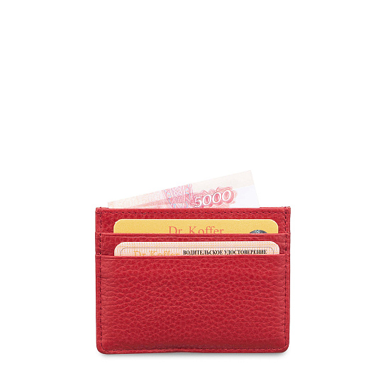 Кредитница Dr.Koffer из натуральной кожи красная