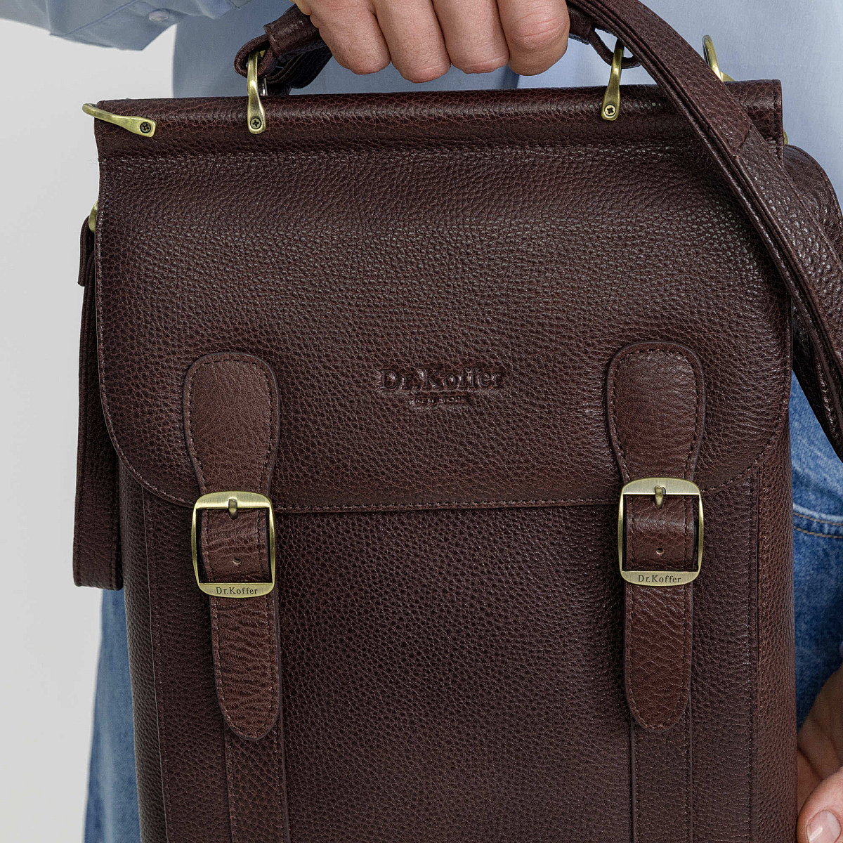 Сумка планшет Dr.Koffer из натуральной кожи коричневый