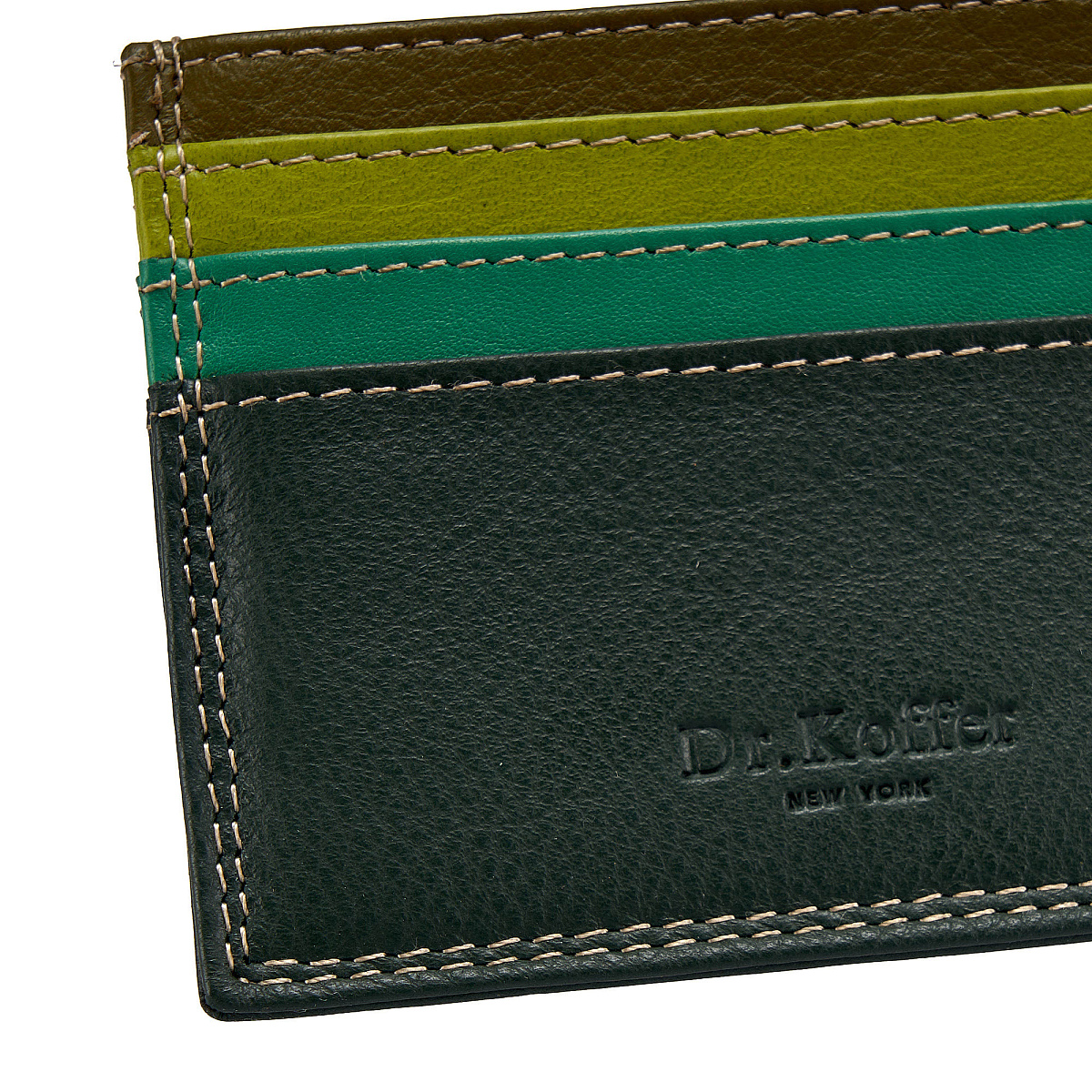 Кредитница Dr.Koffer из натуральной кожи зеленая
